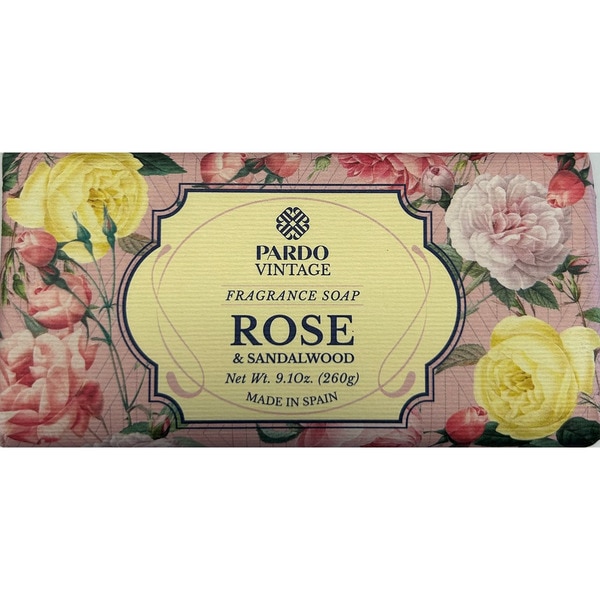 jabón de tocador vintage Rose & Sandalwood pastilla 260 g