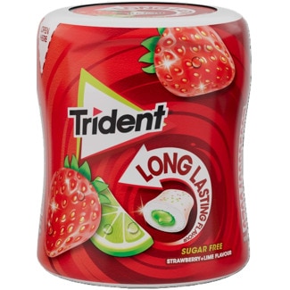 Trident Pastilhas Long Lasting Morango e Lima embalagem 68,2 g