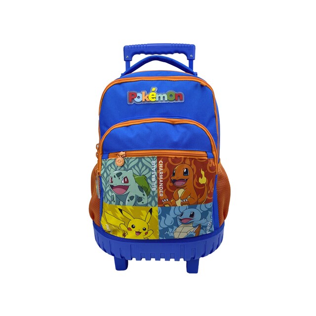 Mochila escolar con trolley compacto Pokémon Starter CyP Brands azul multicolor