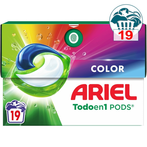 detergente cápsulas Color Todo en 1 Pods caja 19 cápsulas