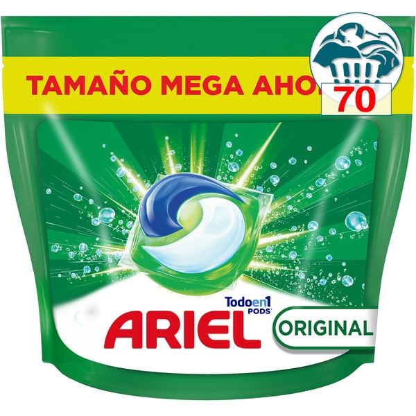 detergente cápsulas Original Todo en 1 Pods bolsa 70 cápsulas