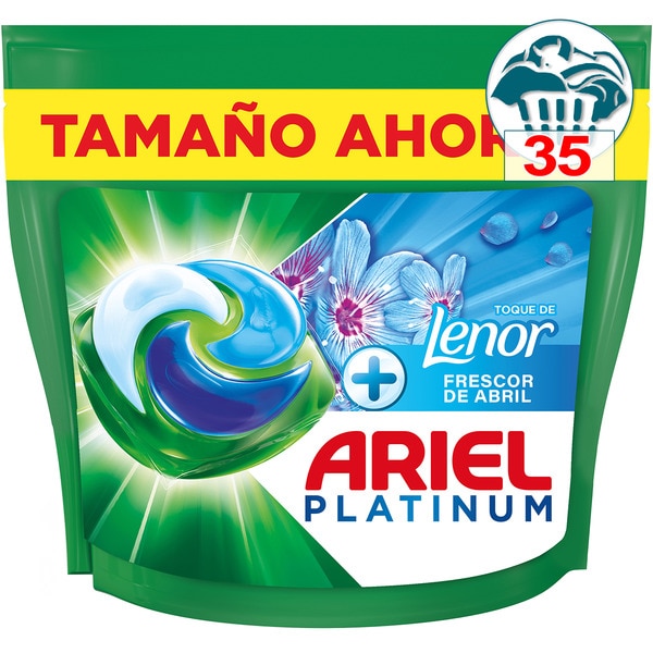 detergente cápsulas + toque de Lenor Frescor de Abril Todo en 1 Pods bolsa 35 cápsulas