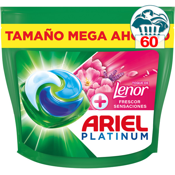 detergente cápsulas + toque de Lenor Frescor Sensaciones Todo en 1 Pods Tasche 60 Kapseln