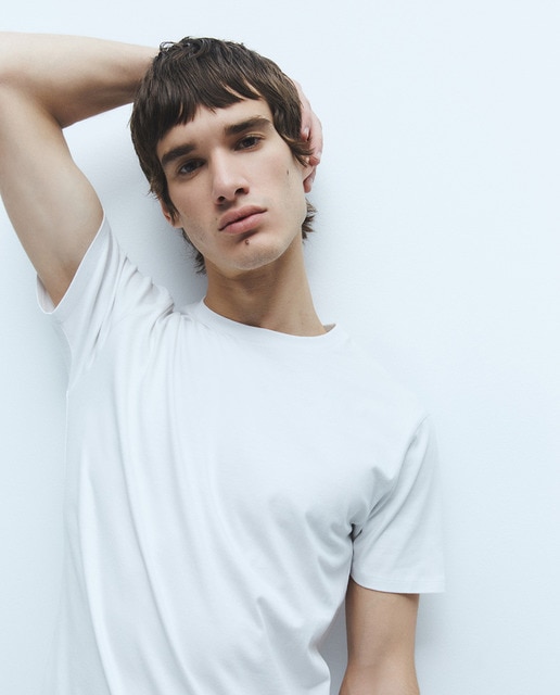 Camiseta de hombre Sfera básica blanca de manga corta