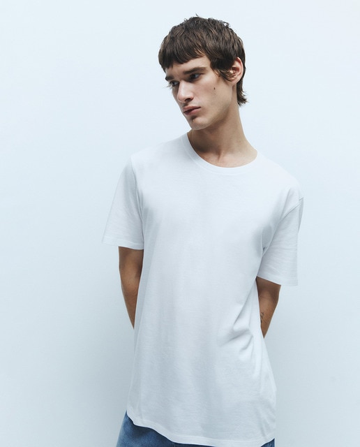 Camiseta de hombre blanca de manga corta