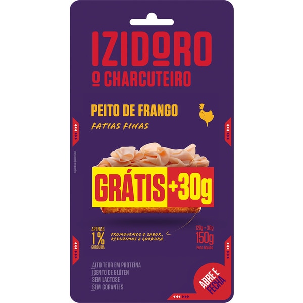 Peito Frango Fatias  Finas  (120G + 30G OFERTA) unidade 120 g