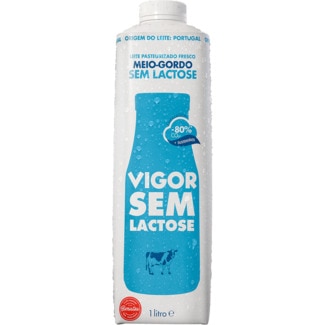 Vigor Leite Fresco Meio Gordo sem Lactose embalagem 1 L