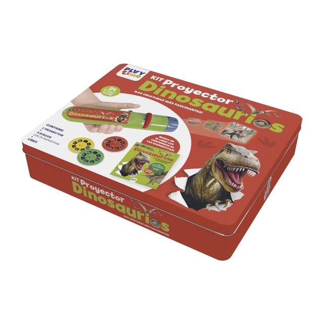 KIT PROYECTOR DINOSAURIOS CAJA METALICA