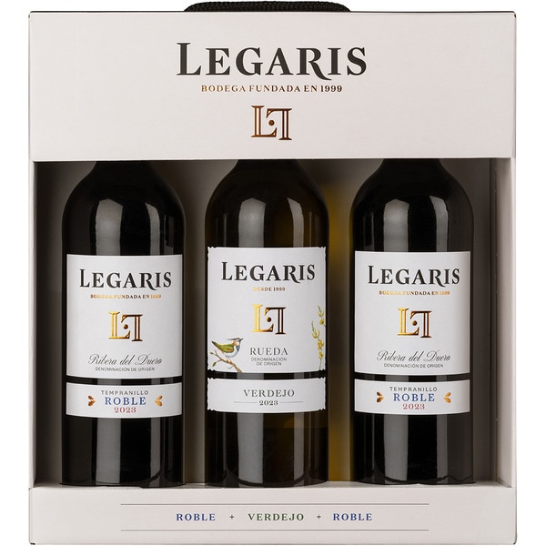 vino blanco verdejo DO Rueda 1 botella + vino tinto roble DO Ribera del duero 2 botellas 75 cl