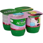 Zero bífidus cremoso sabor frutos silvestres desnatado 0% m.g sin azúcares añadidos pack 4 unidades 115 g