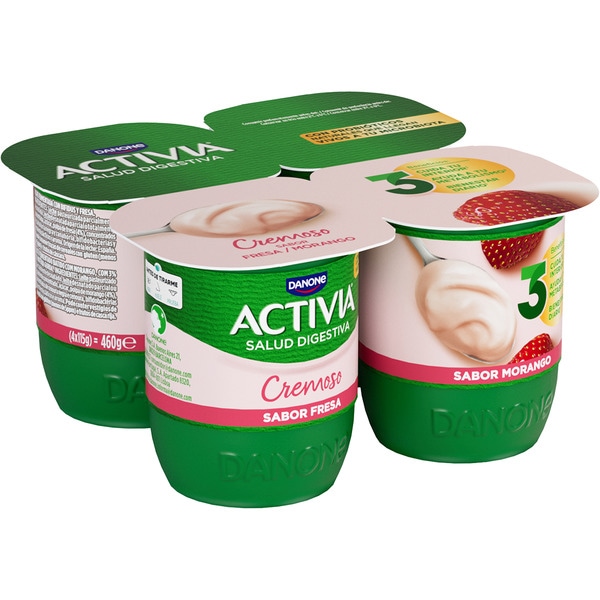bífidus cremoso sabor fresa sin gluten pack 4 unidades 115 g