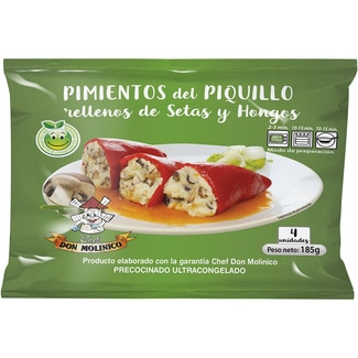 DON MOLINICO pimientos del piquillo rellenas de setas y hongos 4 unidades bolsa 185 g