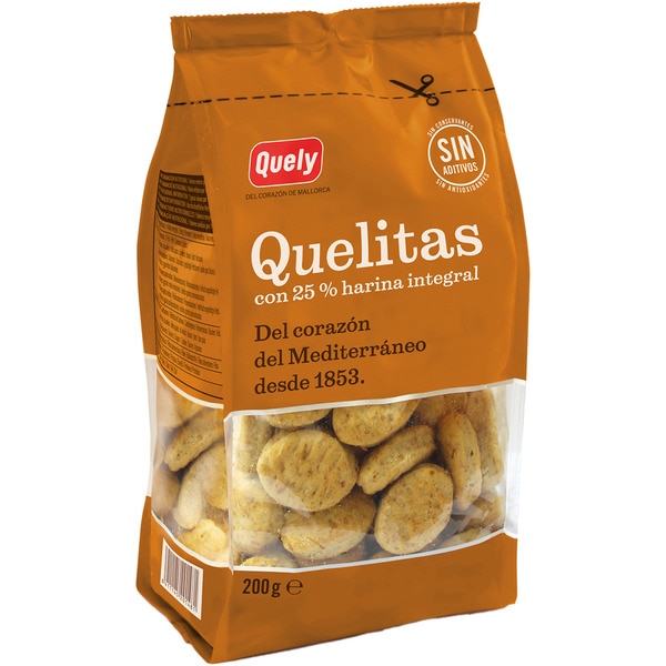 Quelitas 100% natural wholegrain biscuits bag 200 g