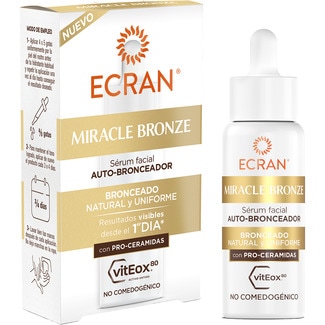 ECRAN Miracle Bronze self-tanning lotion facial serum with pro-ceramides doser 30 ml