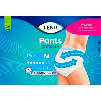 Tena Cuecas para Adultos com Incontinência Absorventes Pants Plus Tamanho M embalagem 14 unidades