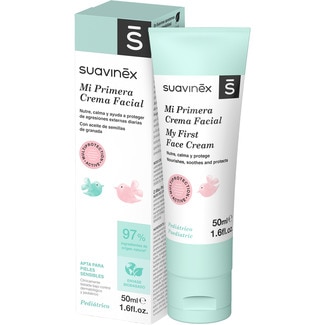 SUAVINEX Mi Primera Crema Facial nutre, calma y protege pediátrico apto para pieles sensibles tubo 50 ml