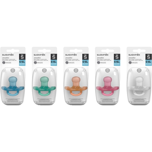 Schnuller Smoothie aus Silikon mit physiologischer Saugform SX Pro für 6-18 Monate Karton 1 Einheit verschiedene Farben, Sortiment nach Bestand