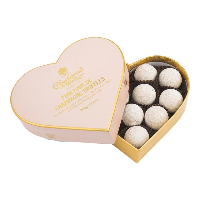 Trufas gran corazón Pink Marc de champagne Charbonnel et Walker