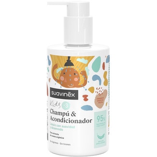SUAVINEX kids champú & acondicionador +3 años limpia con suavidad y desenreda dosificador 300 ml con extracto de avena orgánica