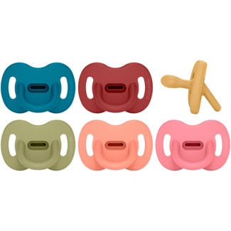 SUAVINEX Silikon-Schnuller mit ergonomischem Design für Babys von 0-6 Monaten Karton 1 Einheit verschiedene Farben, Sortiment nach Bestand