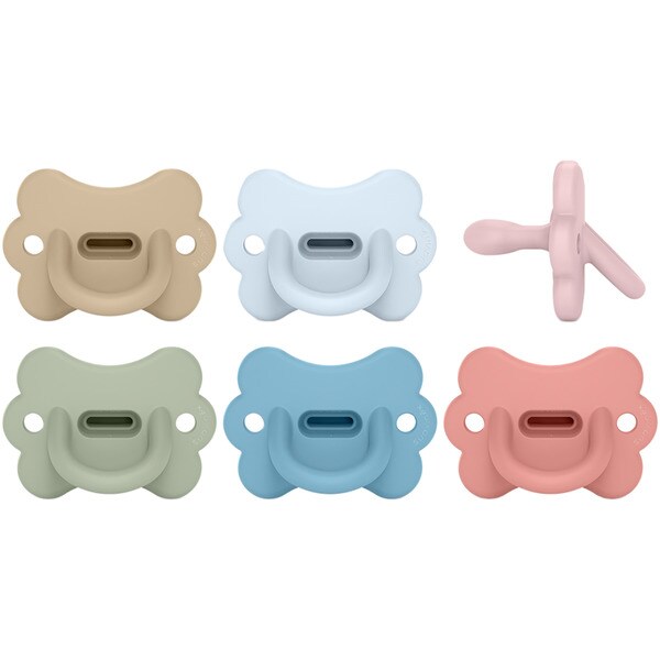 Butterfly Schnuller ganz aus Silikon in Größe 0-6 Karton 1 Einheit verschiedene Farben, Sortiment nach Bestand