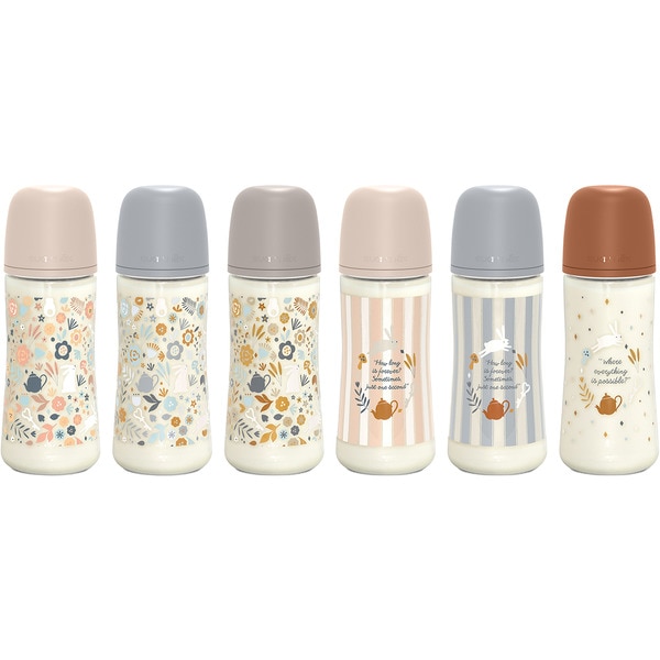 Fläschchen mit physiologischem Sauger SX Pro aus Silikon langsamer Trinkfluss 6+ Monate Karton 1 Einheit 360 ml verschiedene Designs, Sortiment nach Bestand