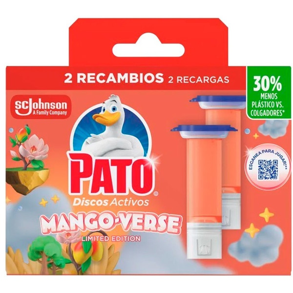 Bloco Sanitário Discos Pato Recarga Mango-Verse pack 2 unidades