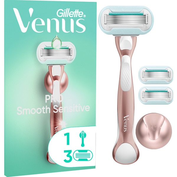 Máquina Depilatória Venus Pro Smooth Sensitive com 3 Recargas embalagem 1 unidade