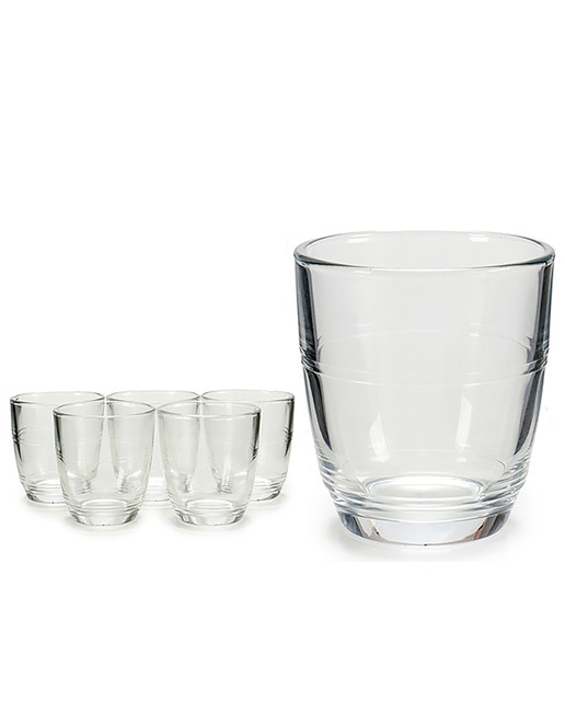 Set de 6 vasos cortado 9 cl.