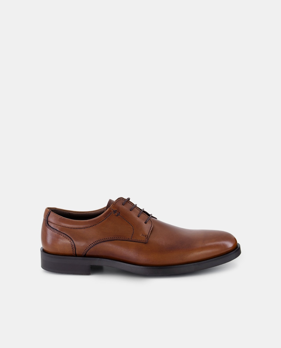 Dustin - Zapatos de cordones de hombre en nobuck con pala lisa y suela de goma TR.