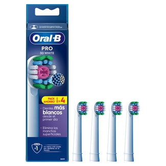 Oral B Recarga Escova de Dentes Elétrica 3D White embalagem 4 unidades