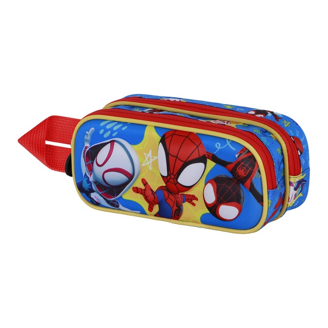 Estuche portatodo doble 3D Spiderman amazing Marvel Karactermania rojo.