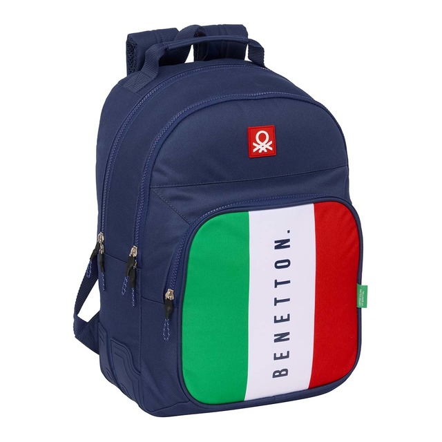 Mochila doble con cantoneras adaptable a carro Benetton Safta azul marino.