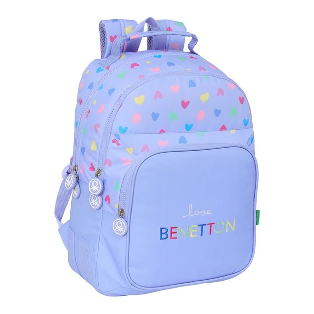 Mochila doble con cantoneras adaptable a carro Benetton Safta lila.