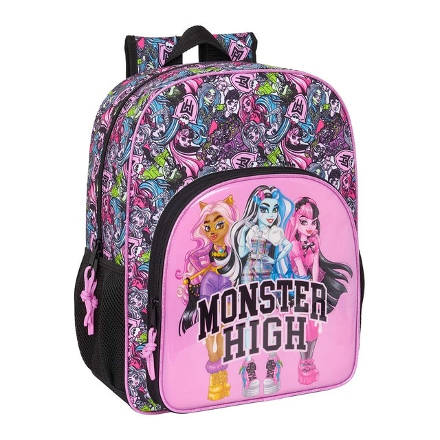 Mochila adaptable a carro Monster High Safta multicolor.