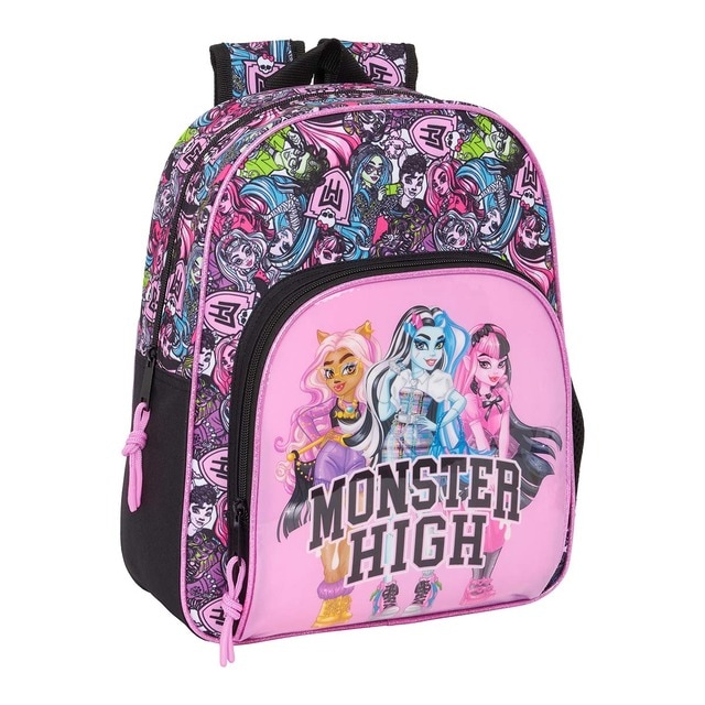 Mochila infantil adaptable a carro Monster High Safta multicolor.