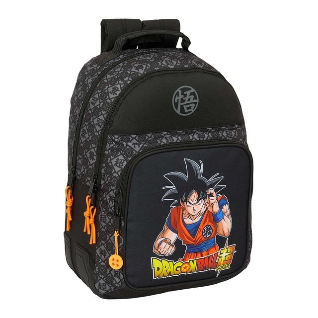Mochila doble con cantoneras adaptable a carro Dragon ball Safta negro.
