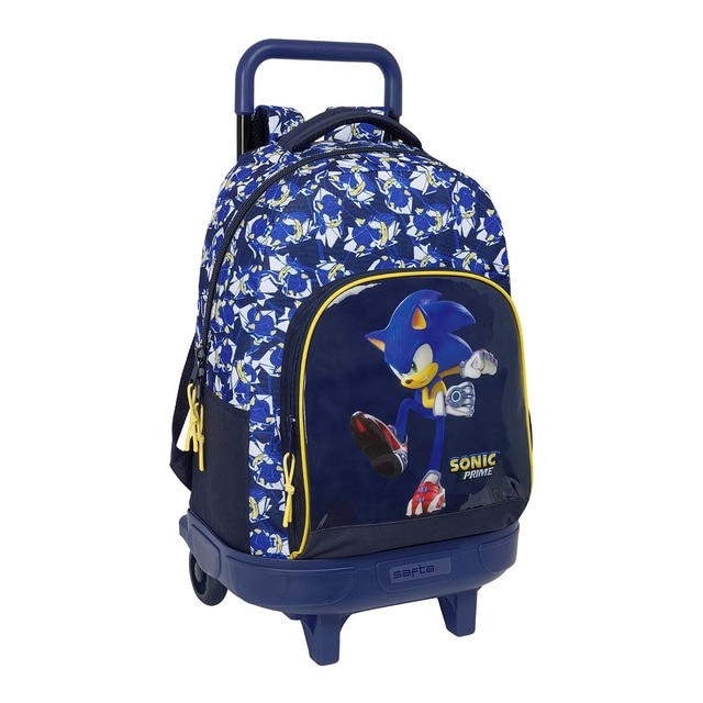 Mochila grande con ruedas compact extraible Sonic Safta azul.