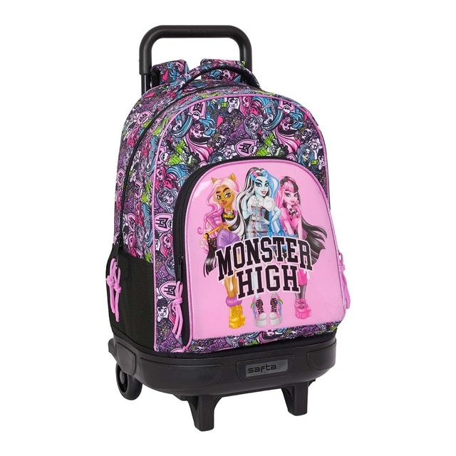 Mochila grande con ruedas compact extraible Monster High Safta multicolor.