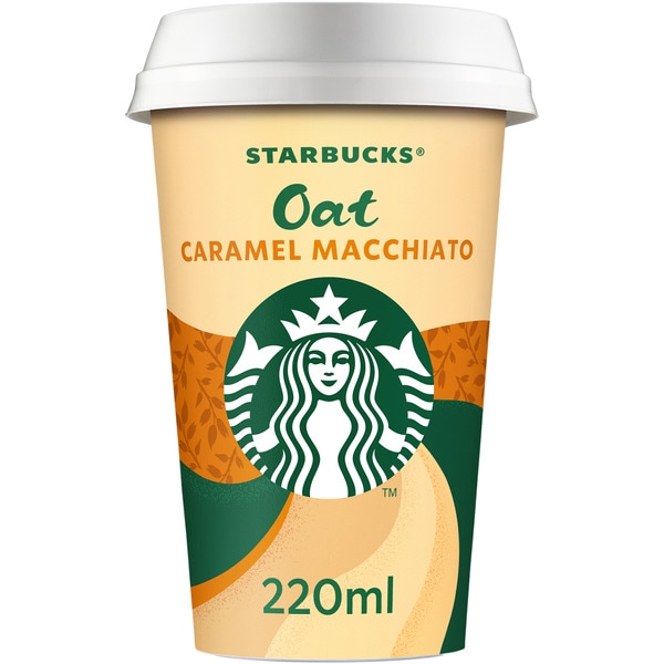 Oat Caramel Macchiato Milchgetränk aus Kaffee mit Hafer- und Karamellgetränk Becher 220 ml