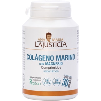 ANA MARIA LAJUSTICIA Colágeno marino con magnesio sabor limón sin gluten bote 180 comprimidos
