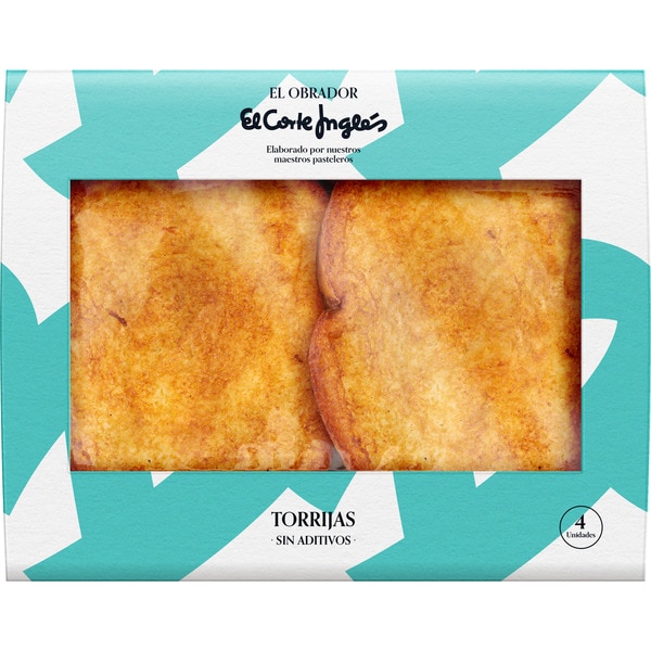 torrijas clásicas 4 unidades bandeja 720 g 100% compostable