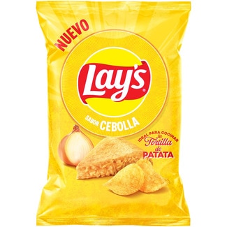 LAY'S Kartoffelchips mit Zwiebelgeschmack, ideal zum Zubereiten Ihrer Kartoffel-Tortilla Tasche 150 g