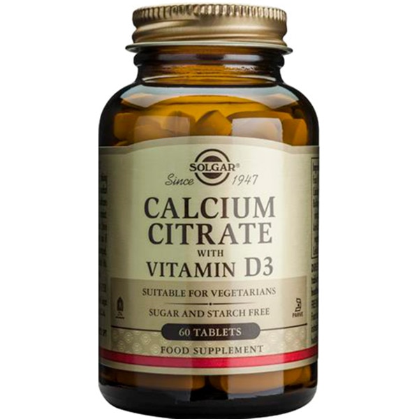 Cálcio Citrate + Vitamina D3 embalagem 60 unidades