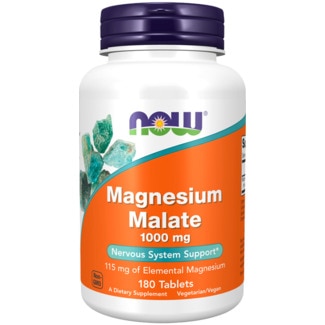Now Magnesium Malate embalagem 180 cápsulas