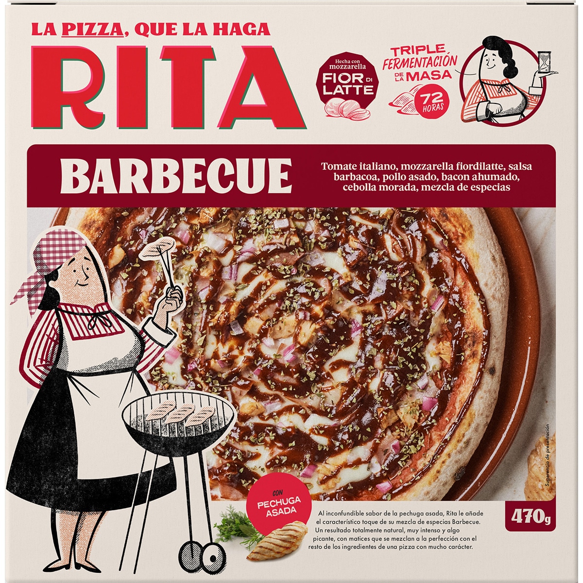 Barbacoa pizza barbacoa con pechuga asada
