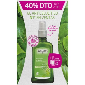 WELEDA aceite de abedul para la celulitis reafirma y alisa la piel pack 2 envases 100 ml