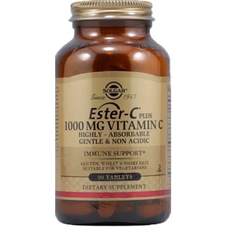 Solgar Ester C Plus 1000 mg Vitamina C embalagem 90 comprimidos