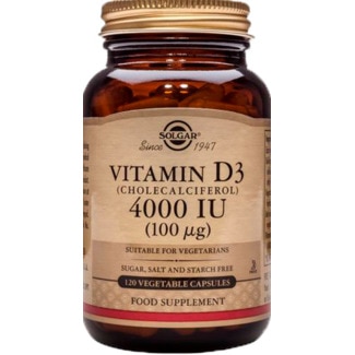 Solgar Vitamina D3 100mg embalagem 120