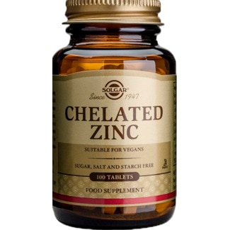 Solgar Zinco Chelated 22mg embalagem 100 comprimidos